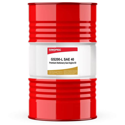 [GS200-L] Aceite para motor de gas estacionario Sinopec - Aceite para motor de gas natural bajo en cenizas SAE 40 - Barril de 55 galones